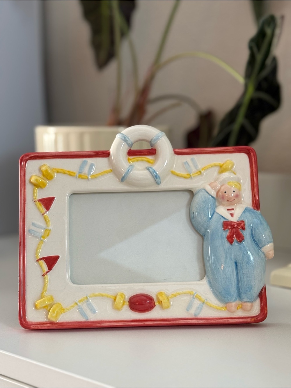 Rare Vintage 1991 Alecia Keen for Terragrafics 3D Sailor Ceramic Picture Frame